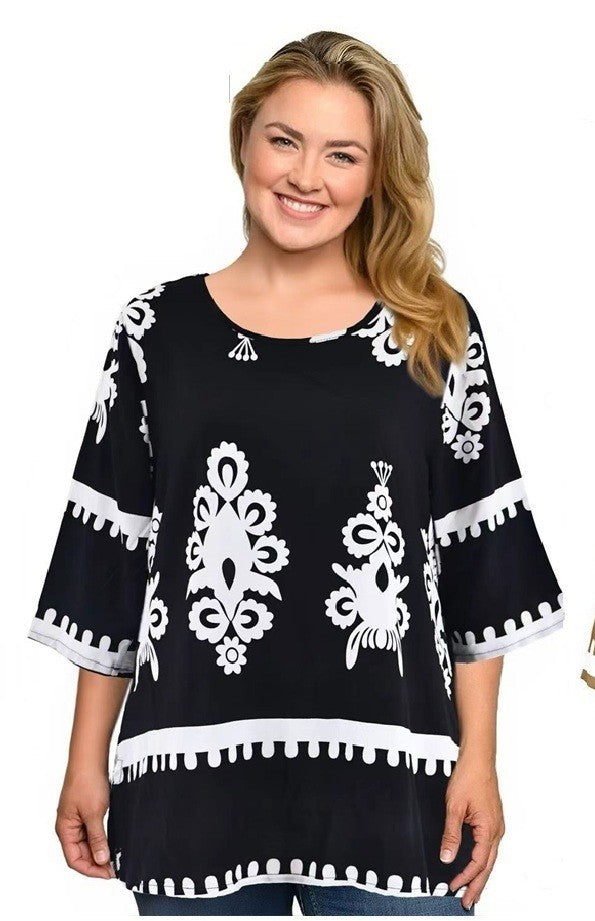 BOHO BLACK & WHITE SHIRT
