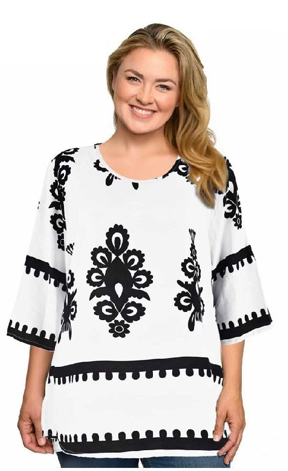 BOHO BLACK & WHITE SHIRT