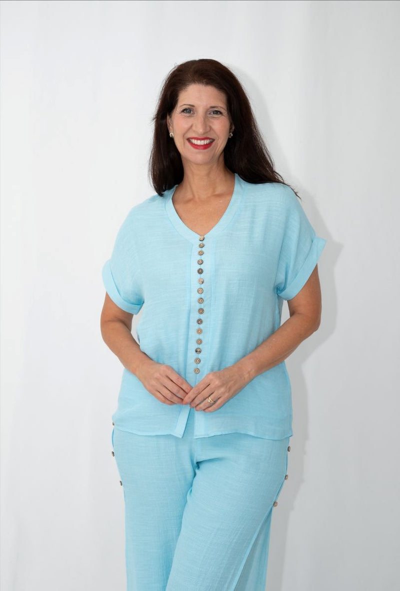 WENDI WOODEN BUTTON TOP