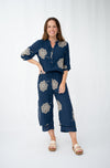 EMBROIDERED SHELL PANT