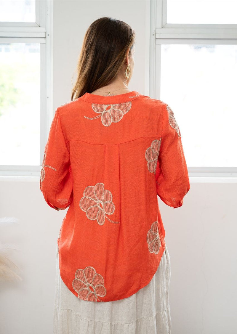 EMBROIDERED SHELL SHIRT