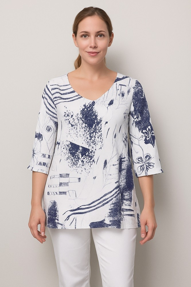 JOYCE BLUE & WHITE TOP