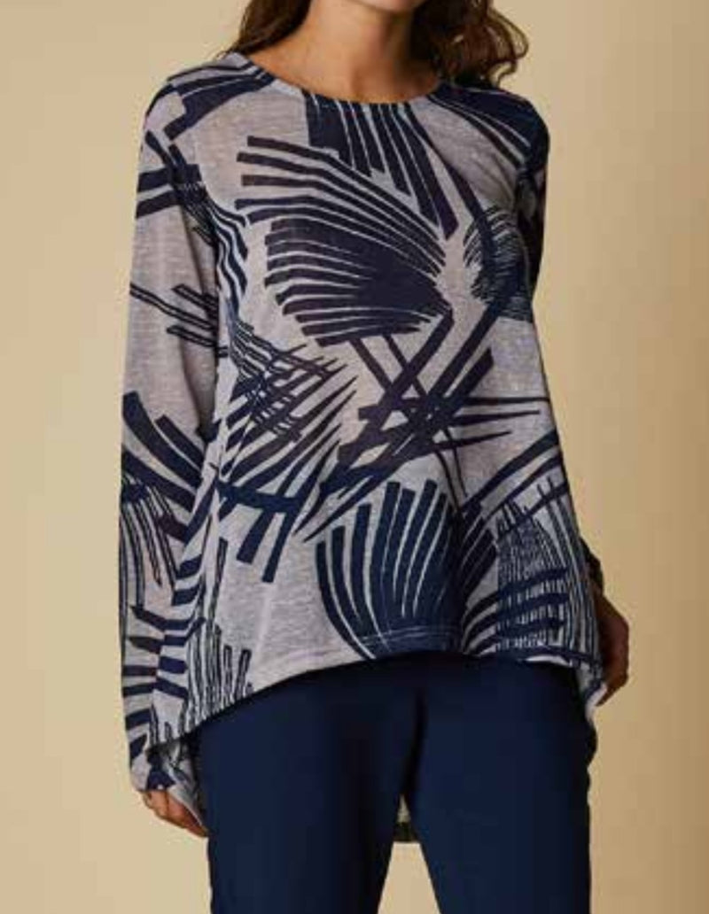 FLEUR NAVY LEAF TOP