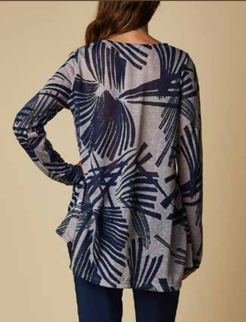 FLEUR NAVY LEAF TOP