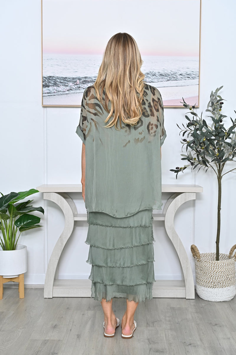 SIENNA LEOPARD SILK DRESS