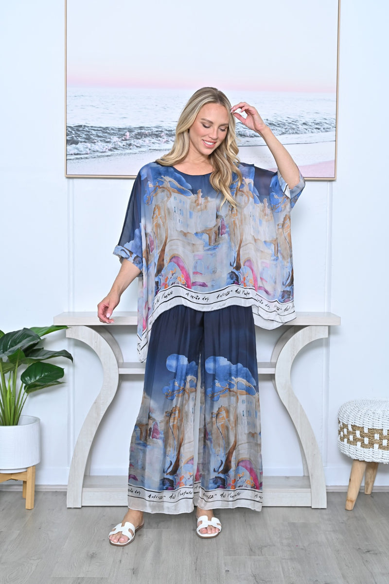 ITALIAN SILK SCAPE PANT