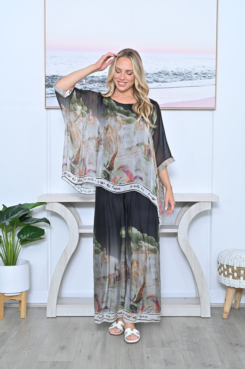 ITALIAN SILK SCAPE PANT