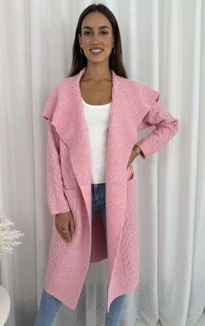 PINKETTE CABLE CARDIGAN