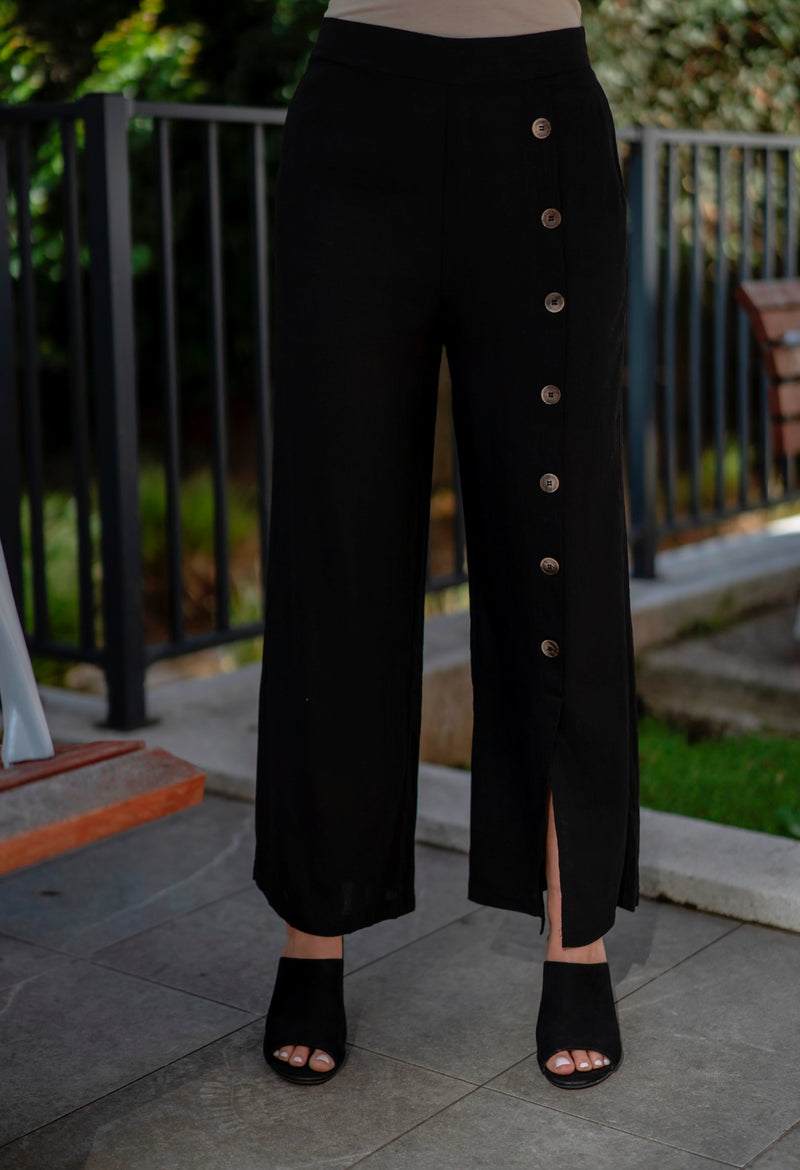 BUTTON DETAIL SLIT PANT