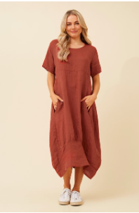 RUSTY LINEN DRESS