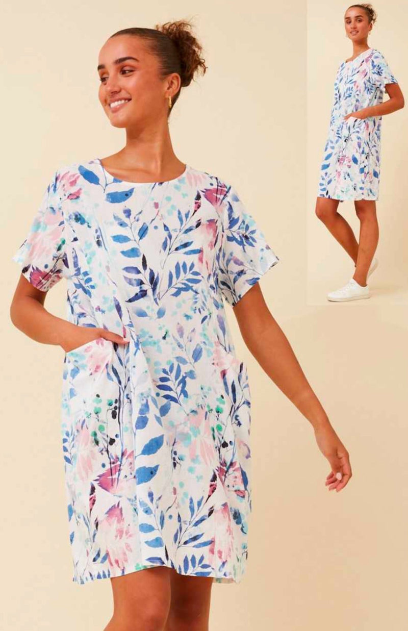 LOLA LEAF PRINT DRESS