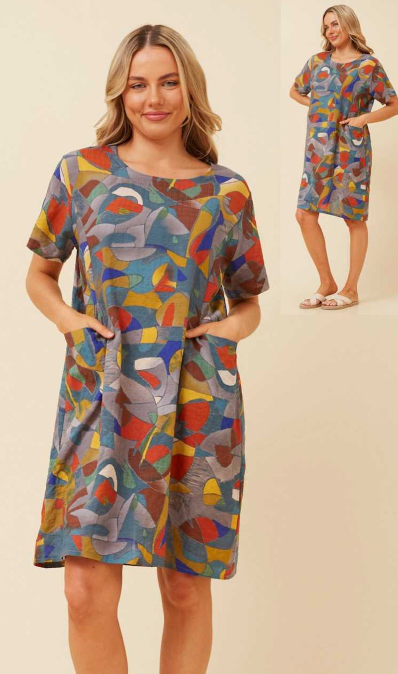 ANNIE ABSTRACT DRESS