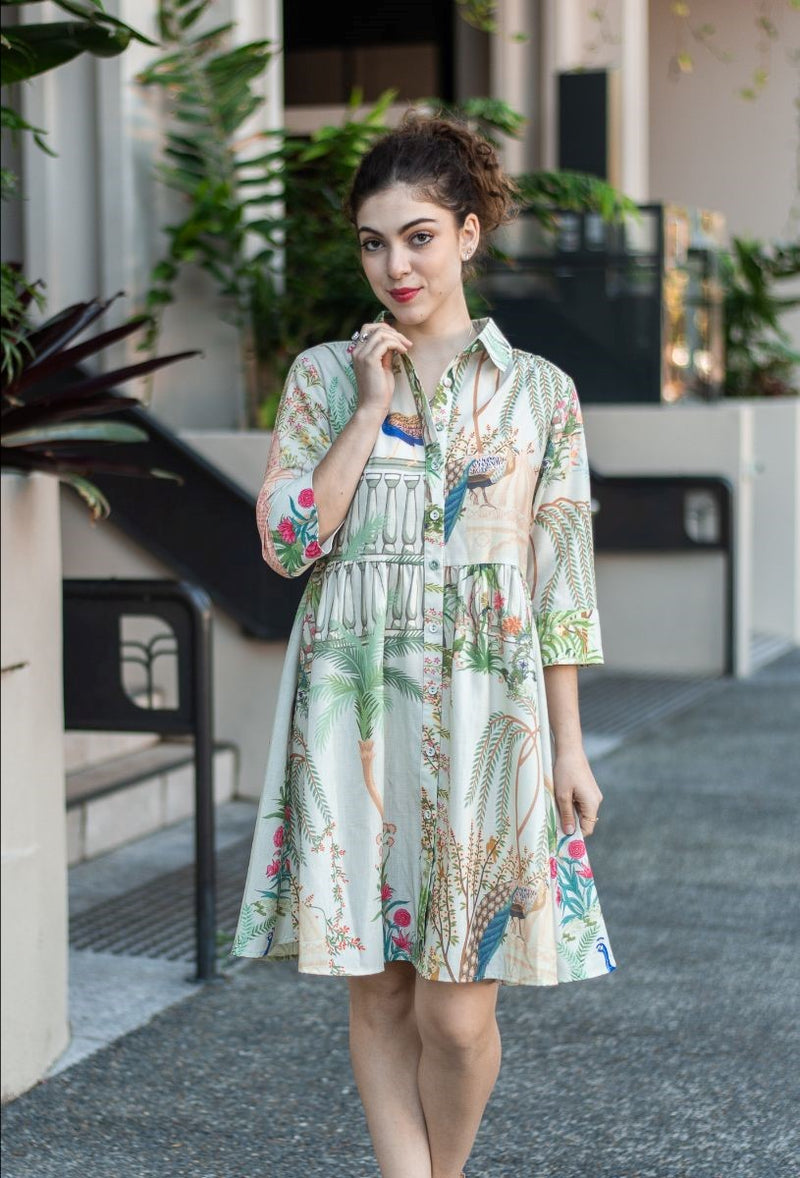 PEACOCK SHIRT DRESS