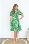 DELIA GREEN FLORAL DRESS