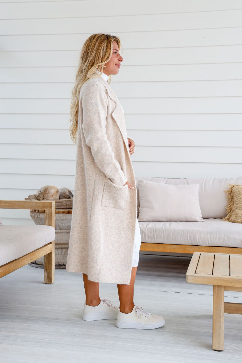 OATMEAL LONGLINE CARDI