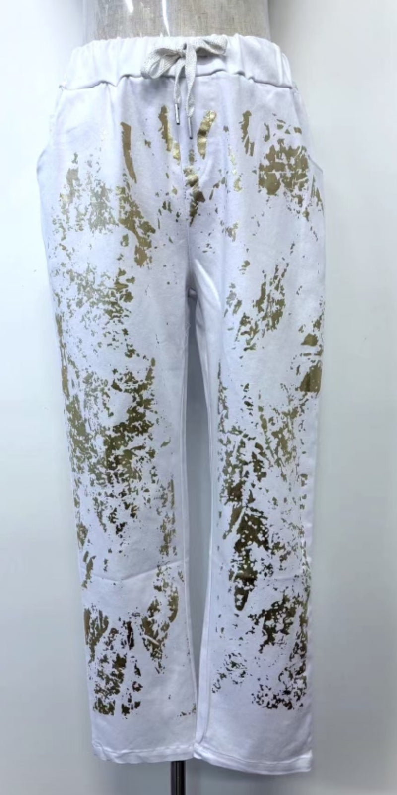 WHITE FOIL PANT