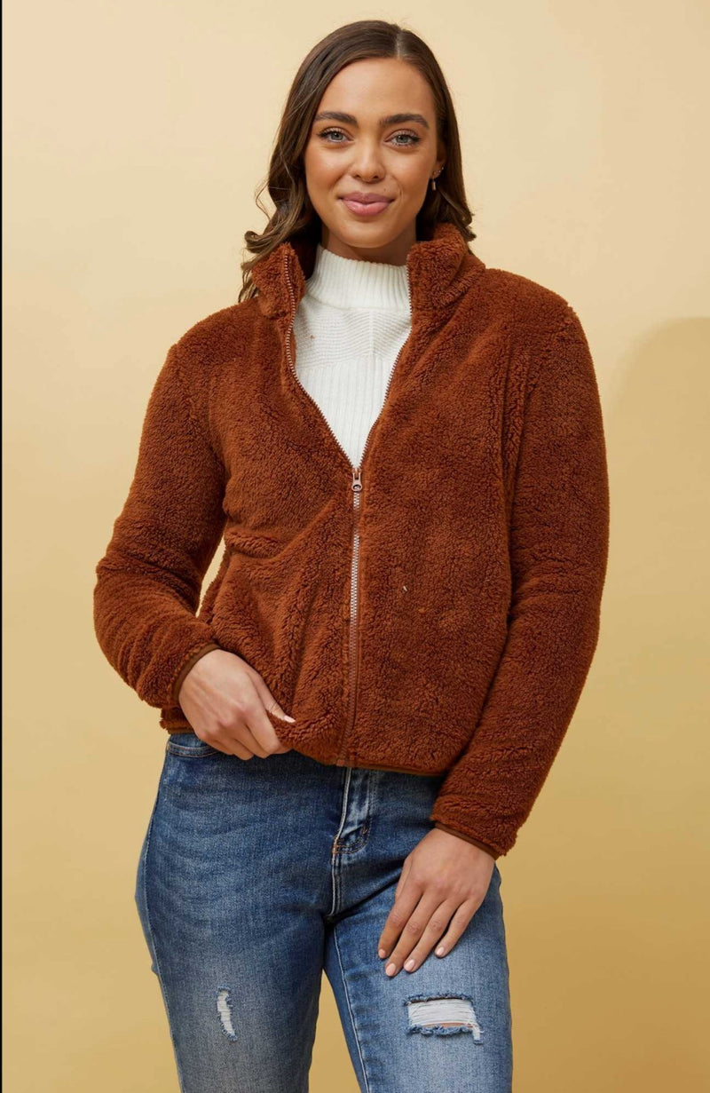 TEDDY CROP FUR JACKET