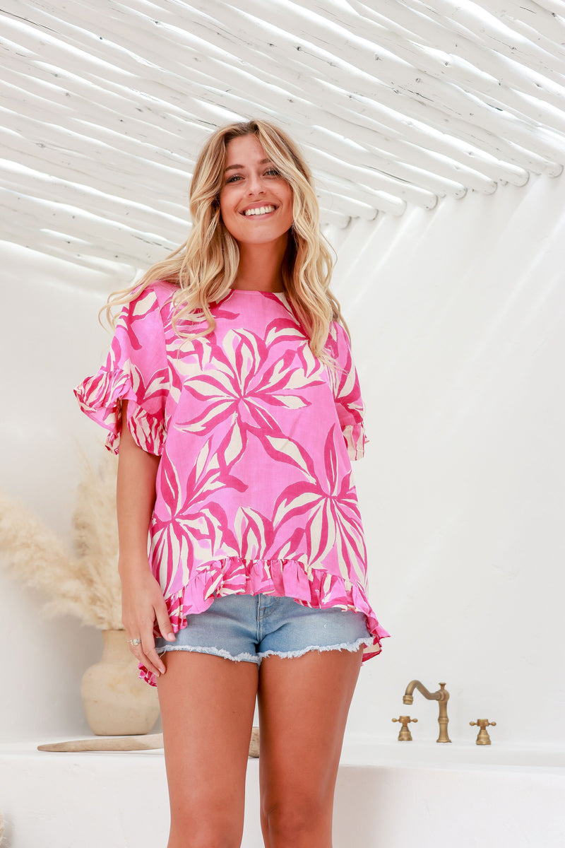 PINK FRILL EDGE TOP