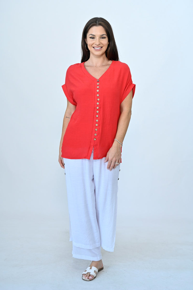 HELEN WOODEN BUTTON TOP