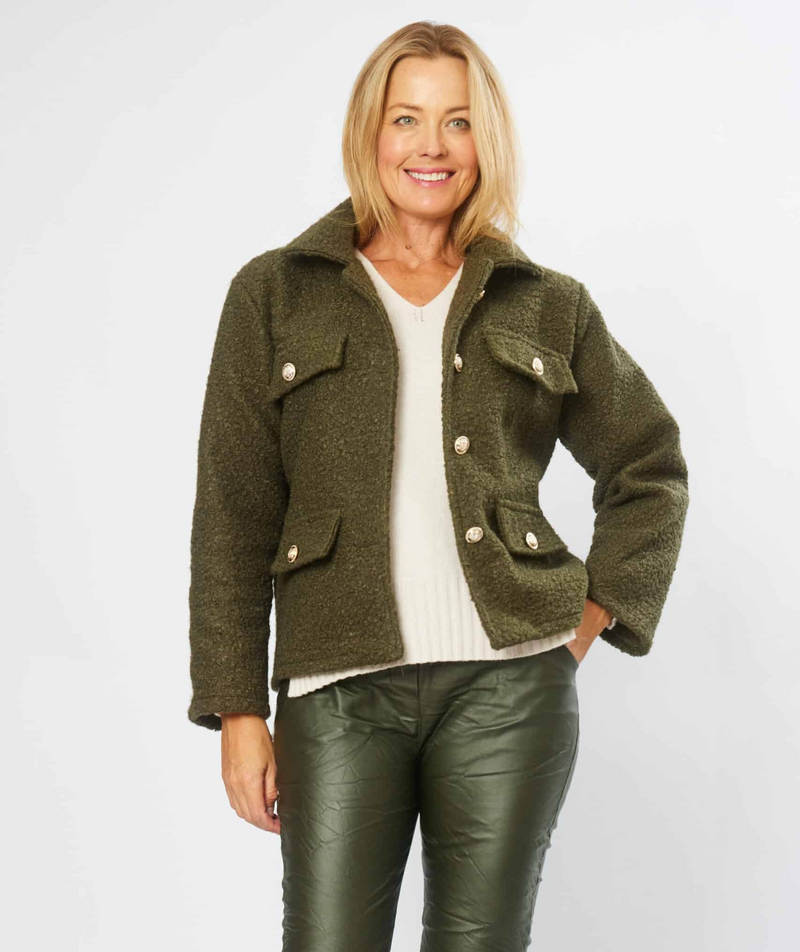 OLIVE CROP JACKET