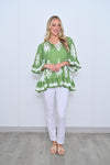 BOHO RUFFLE SLEEVE TOP