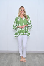 BOHO RUFFLE SLEEVE TOP