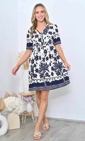 BEACH PALM DRESS