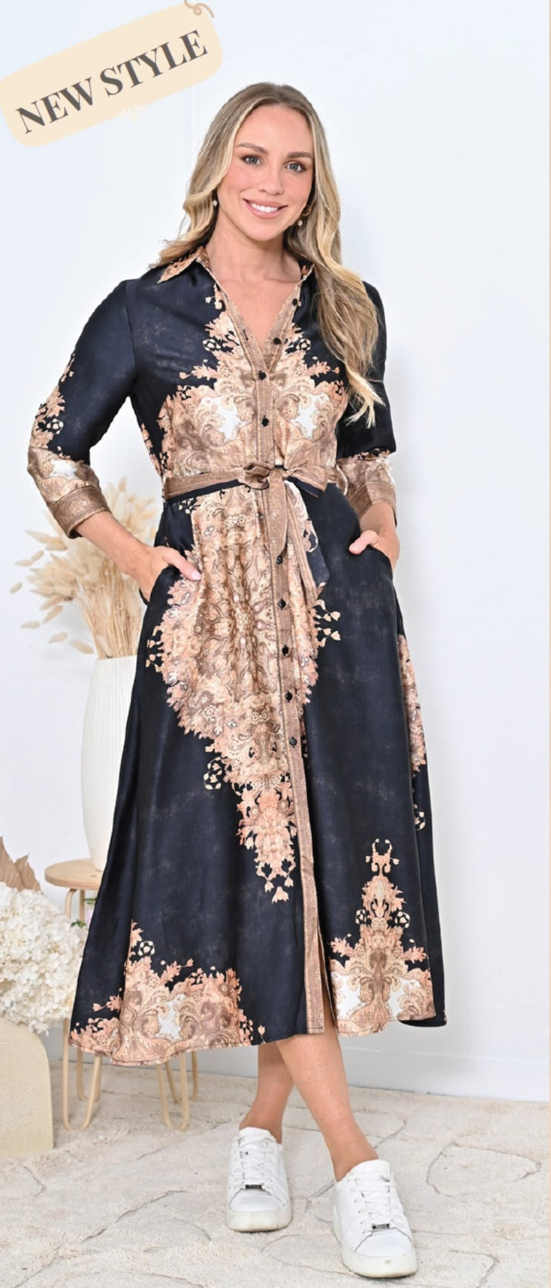 BAROQUE PRINT SHIRT DRESS