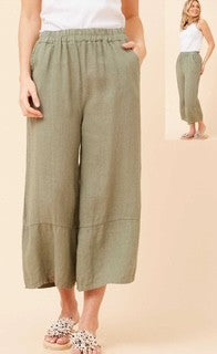 SIMONE 3/4 LINEN PANT
