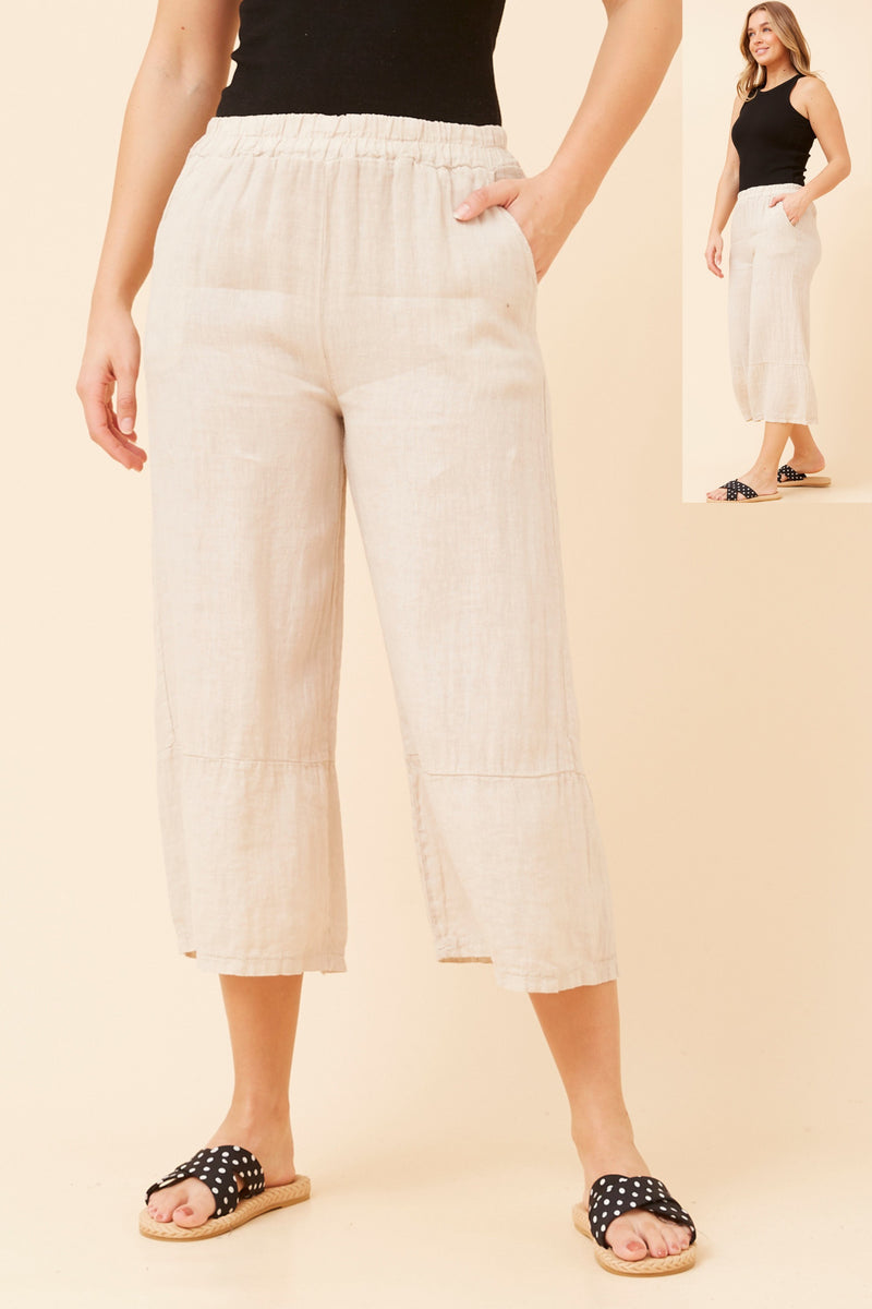 SIMONE 3/4 LINEN PANT
