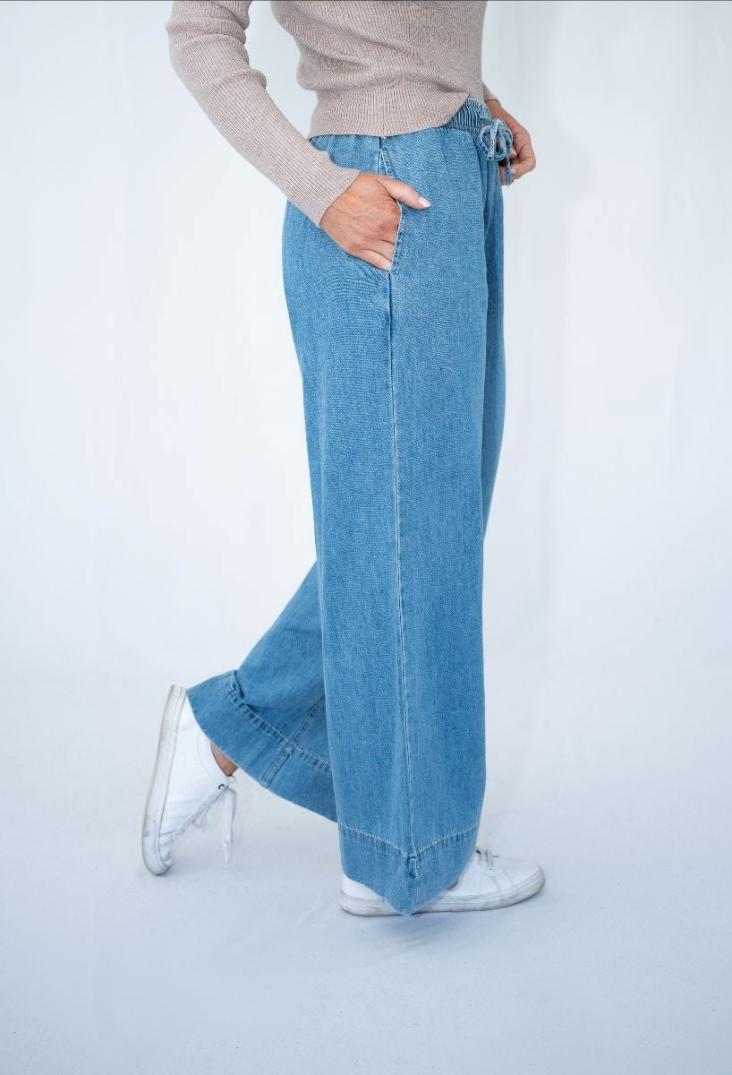 DENIM DRAWSTRING PANT