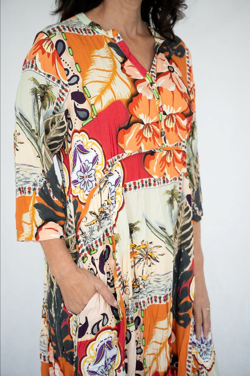 MARLEY ORANGE FLORAL DRESS
