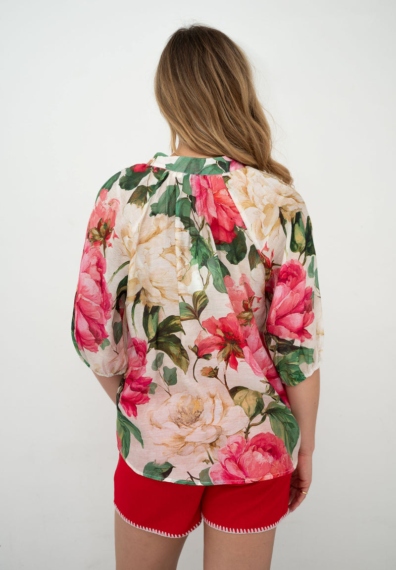 TEONY PINK FLORAL BLOUSE