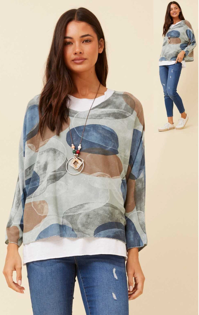 SWISH SAGE SWIRL TOP