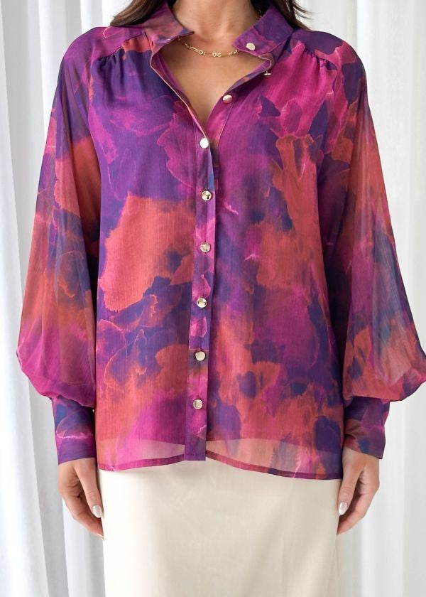 PURPLE MULTI BLOUSE