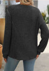 RIBBED BUTTON KNIT